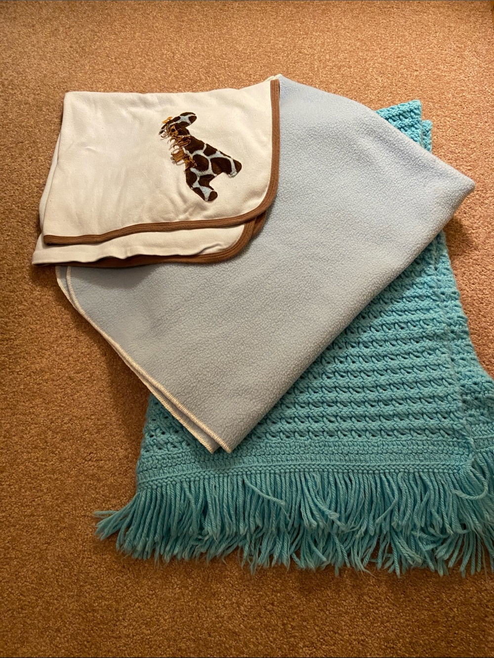 Set of Three Baby Blankets